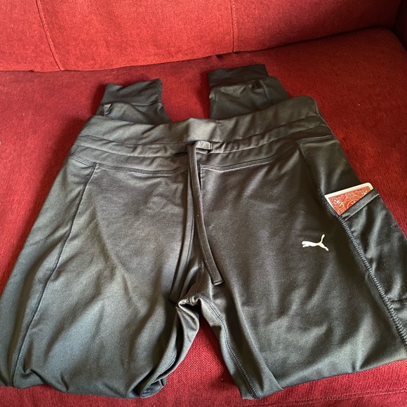 PUMA LADIES CAT LOGO TIGHTS WITH 1 SIDE POCKET BLACK - Picture 6 of 15